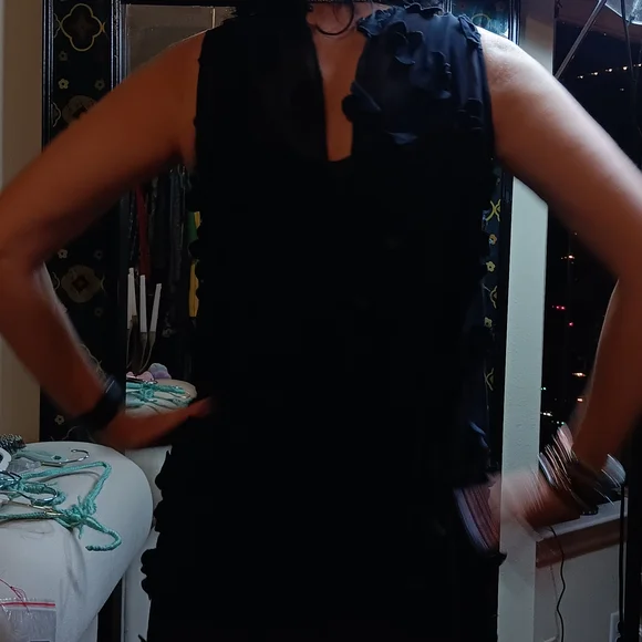 NIC+ZOE Elegant Navy Textured Midi Dress - Picture 3 of 5